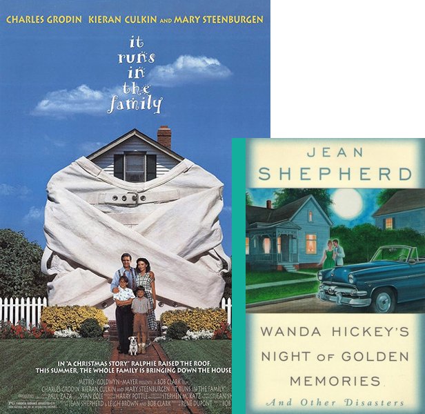 It Runs in the Family (1994) Movie poster and book cover compared.