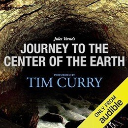 Audiobook cover of Journey to the Center of the Earth, the 1864 book by Jules Verne.