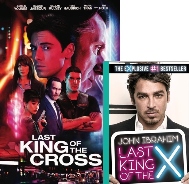 Last King of the Cross (2022-) TV Mini-Series poster and book cover compared.