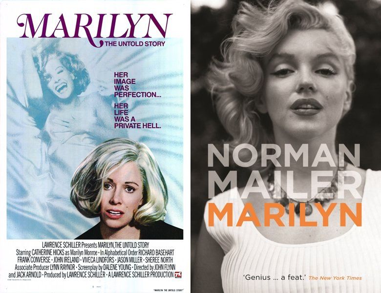 Marilyn: The Untold Story. Poster of the 1980 movie and cover of the 1973 book, Marilyn
