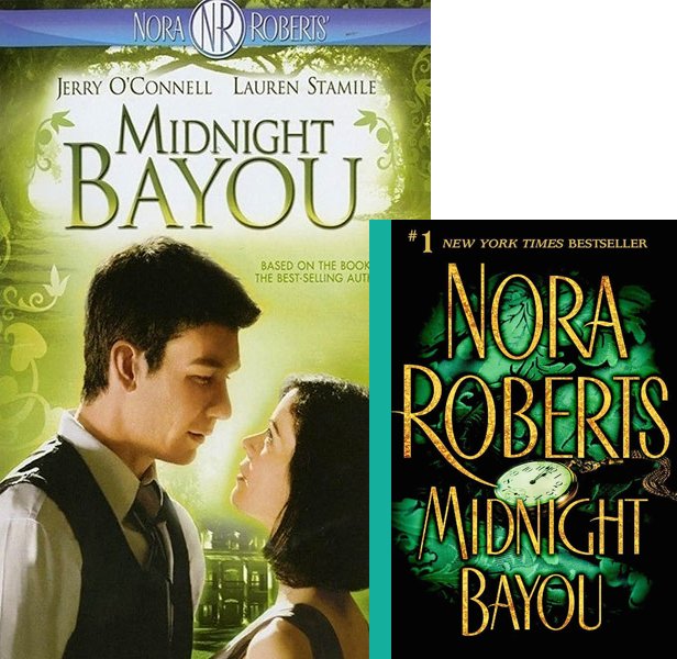 Midnight Bayou (2009) Movie poster and book cover compared.