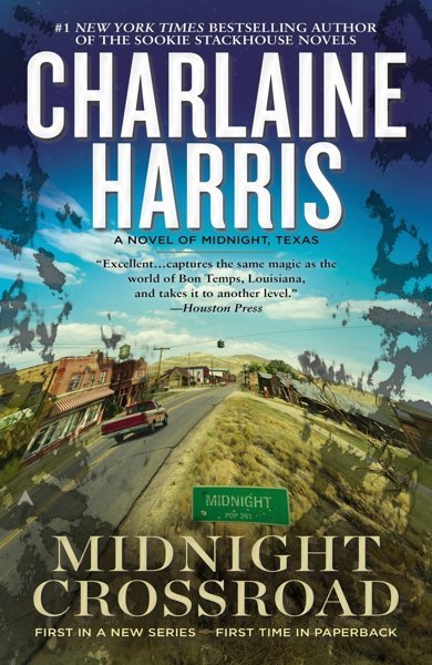 Cover of Midnight Crossroad, the 2014 book by Charlaine Harris