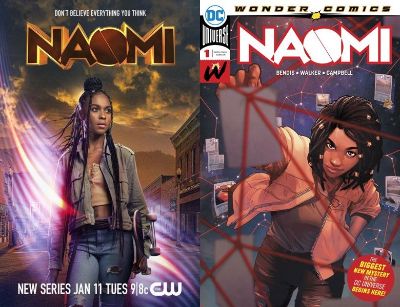 Naomi. Poster of the 2022 TV series and cover of the 2019 comic book