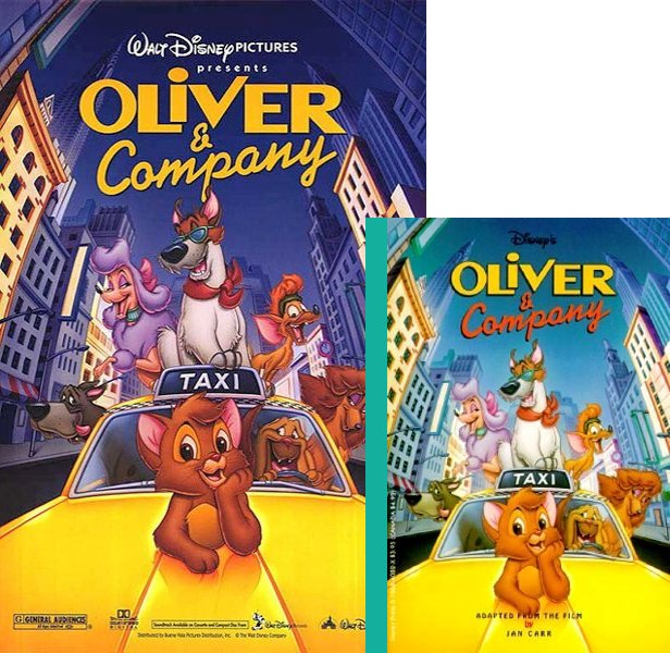Oliver & Company. The 1988 movie compared to the movie novelization