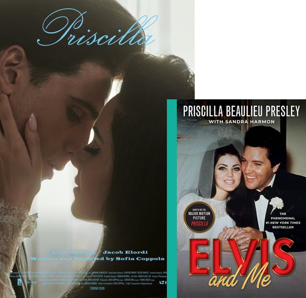 Priscilla. The 2023 movie compared to the 1985 book, Elvis and Me