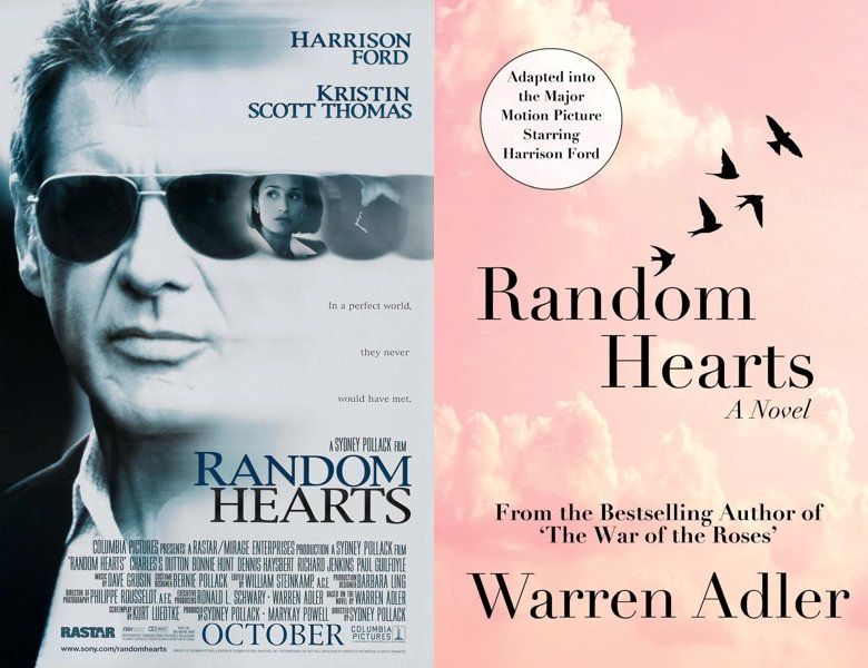 Random Hearts. Poster of the 1999 movie and cover of the 1984 book