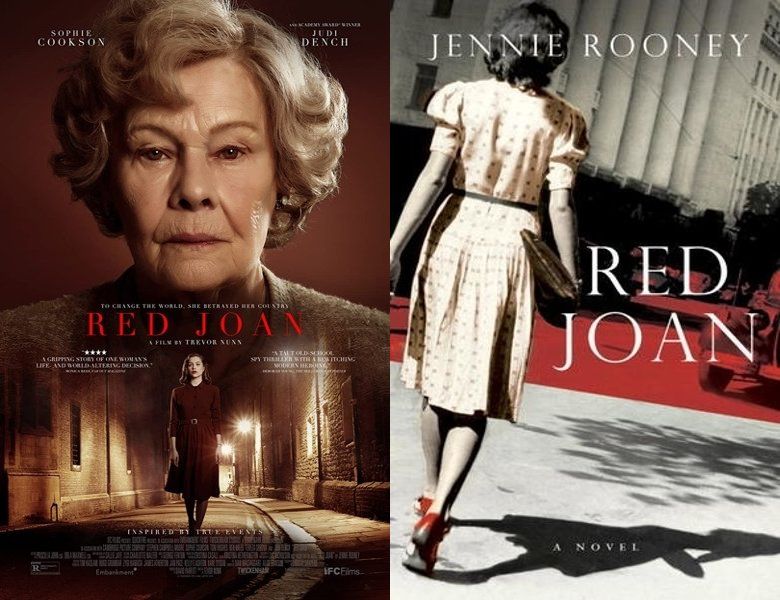 Red Joan. Poster of the 2018 movie and cover of the 2013 book
