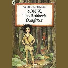 Audiobook cover of Ronia, the Robber's Daughter, the 1981 book by Astrid Lindgren.