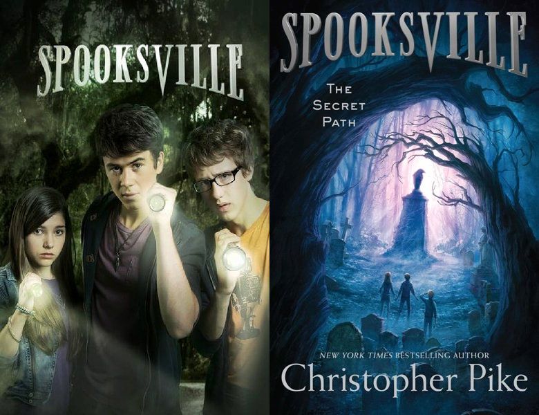 Spooksville. Poster of the 2013 TV series and cover of the 1995 book, The Secret Path
