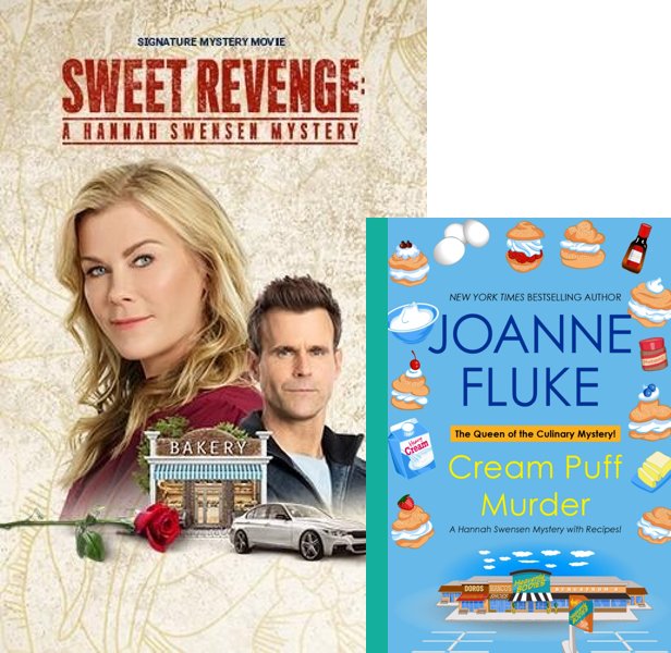 Sweet Revenge: A Hannah Swensen Mystery. The 2021 movie compared to the 2008 book, Cream Puff Murder