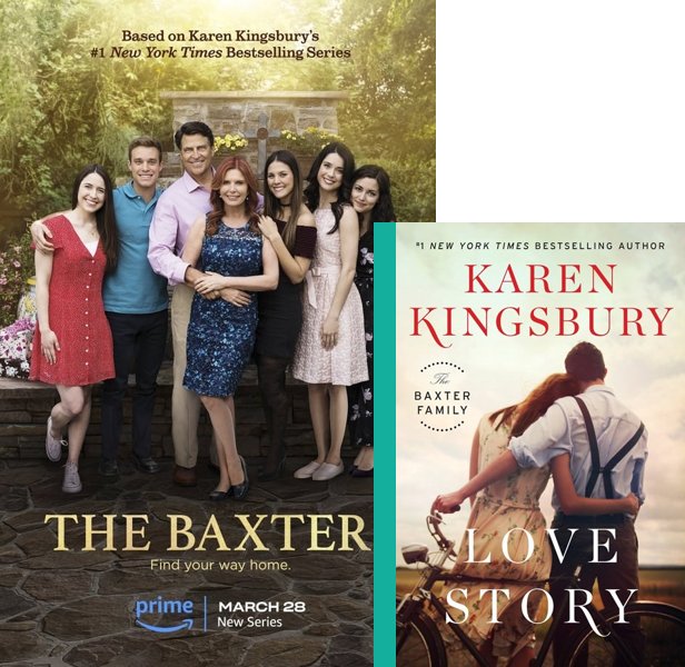 The Baxters (2024-) TV Series poster and book cover compared.