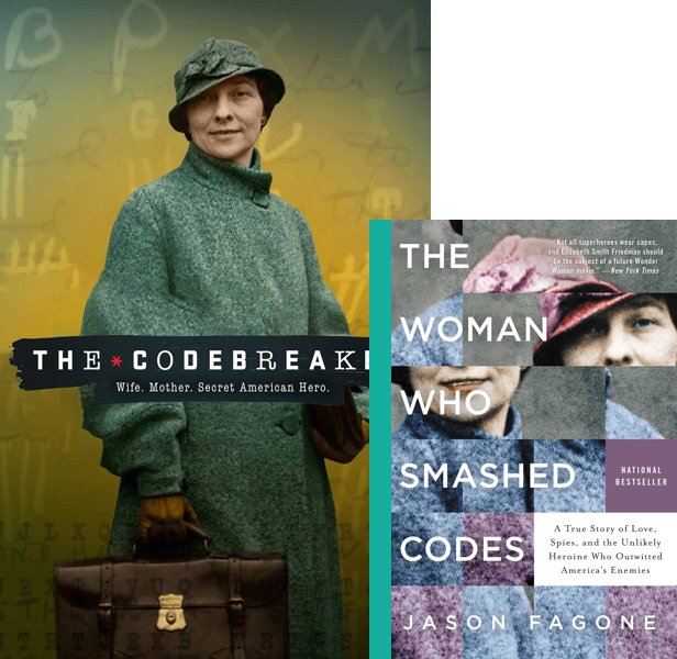 The Codebreaker (2021) Movie poster and book cover compared.