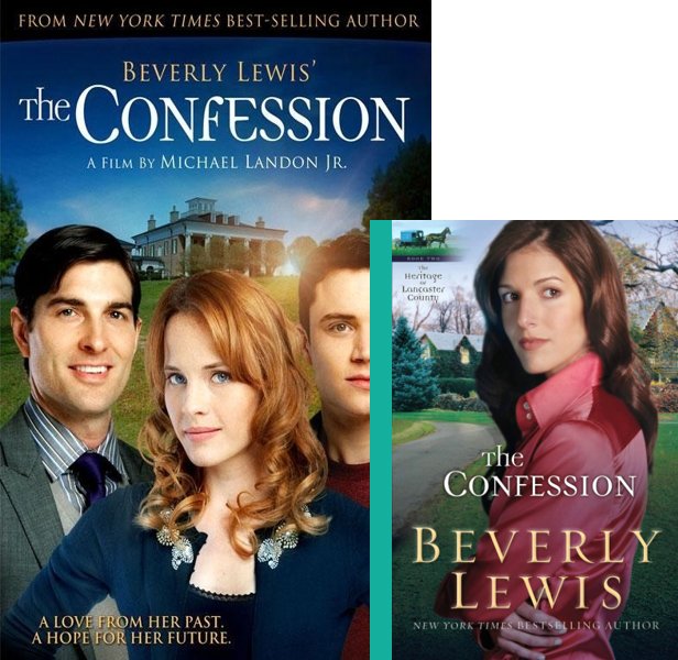The Confession (2013) Movie poster and book cover compared.