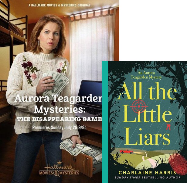 The Disappearing Game (2018) Movie poster and book cover compared.