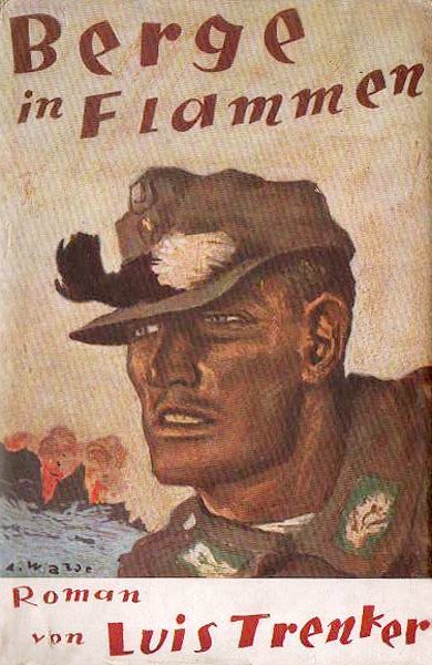 Cover of Berge in Flammen, the 1931 book by Luis Trenker