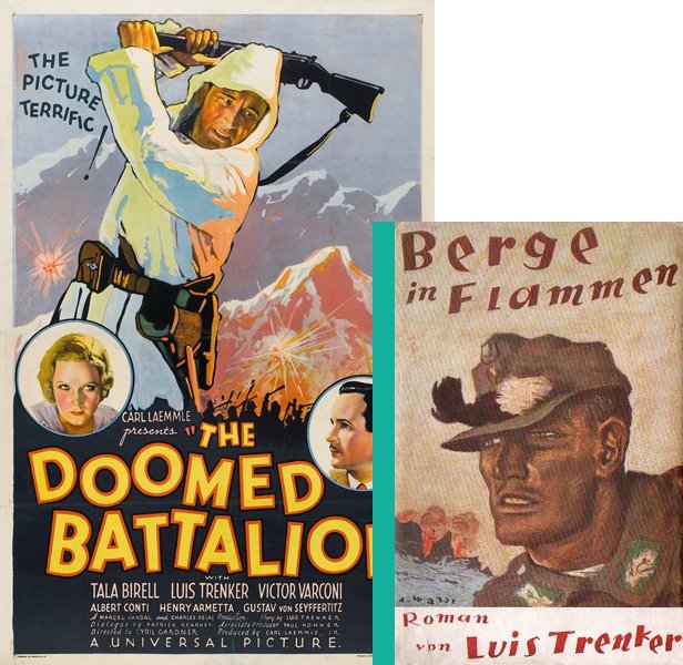 The Doomed Battalion (1932) Movie poster and book cover compared.