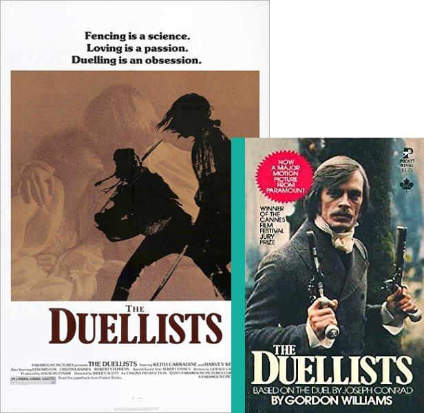 The Duellists (1977) Movie poster and book cover compared.