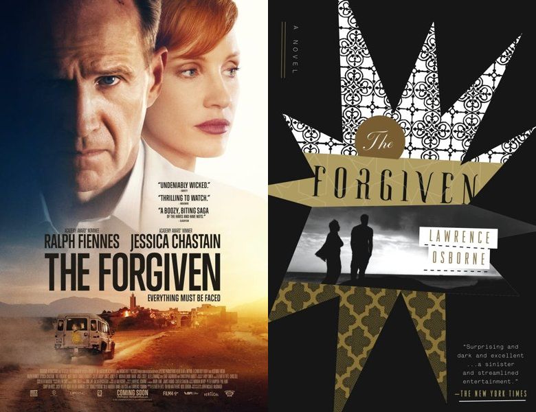 The Forgiven. Poster of the 2021 movie and cover of the 2012 book