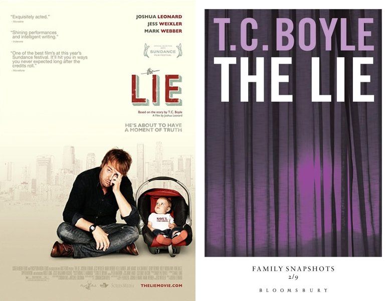 The Lie. Poster of the 2011 movie and cover of the 2008 book