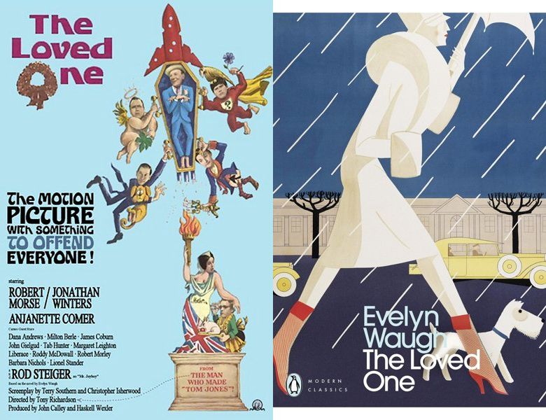 The Loved One. Poster of the 1965 movie and cover of the 1948 book