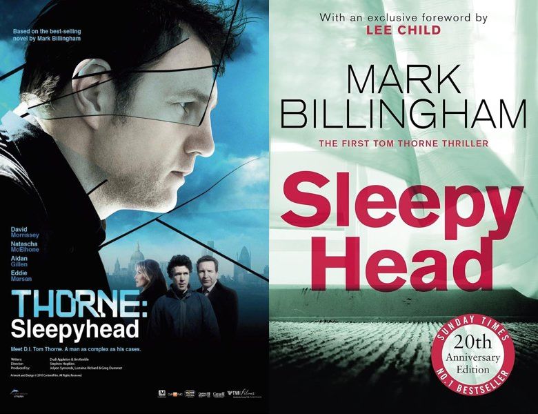 Thorne: Sleepyhead. Poster of the 2010 TV series and cover of the 2001 book, Sleepyhead