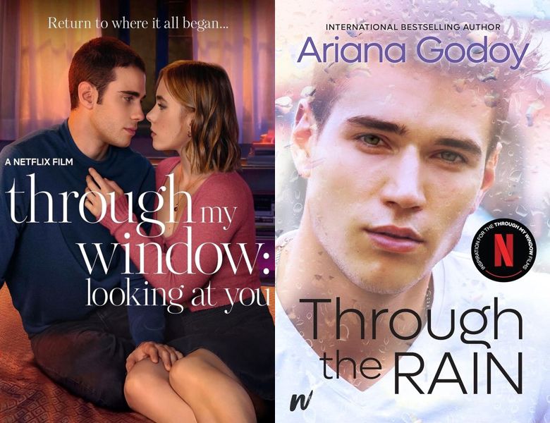 Through My Window: Looking at You. Poster of the 2024 movie and cover of the 2022 book, Through the Rain