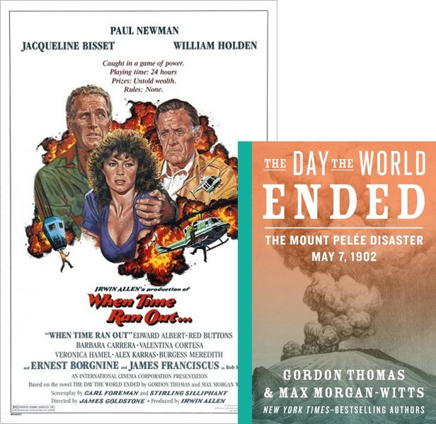 When Time Ran Out... (1980) Movie poster and book cover compared.